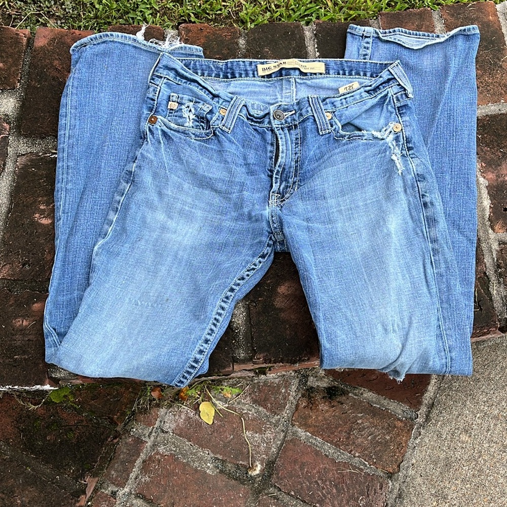 Big Star regular Bootcut "Pioneer" distressed Jeans size 32L - Picture 3 of 7